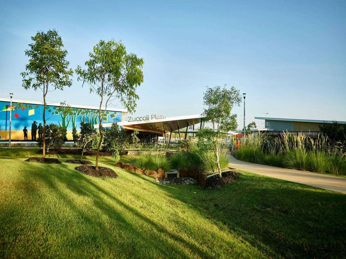 Zuccoli Plaza with landscaped open space and community facilities in Zuccoli Village
