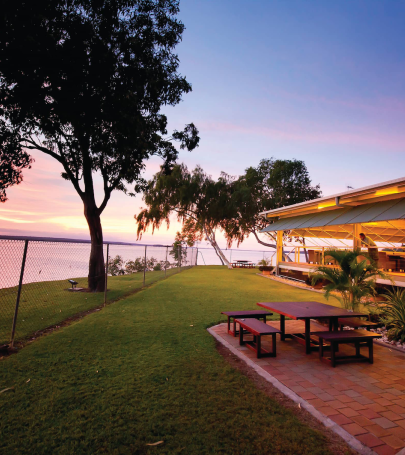 Lodge accommodation on the Tiwi Islands set within natural coastal surroundings