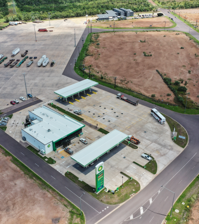 Aerial view of Truck Central service station and heavy vehicle refuelling and parking facilities